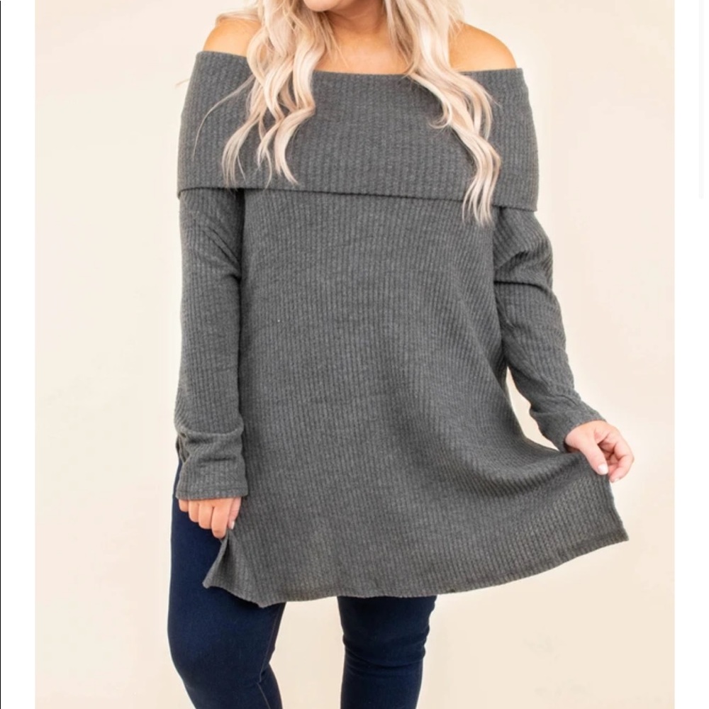 Off the Shoulder Sweater Tunic plus size